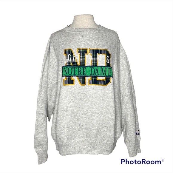 LOGO 7 Other - VTG Notre Dame Fighting Irish, applique, Crewneck Pullover Sweatshirt Logo 7 XL